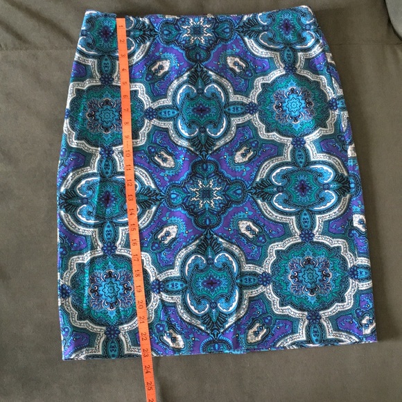 Talbots preppy paisley cotton pencil skirt 8 M - Picture 5 of 10